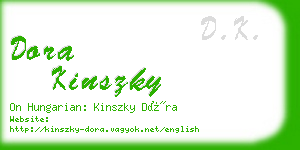 dora kinszky business card